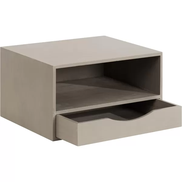 imageKate and Laurel Hutton Modern Floating Shelf and Side Table 125 x 10 x 7 Black Modern Minimalist Floating End Table for Storage and Display with Bold FinishGrey