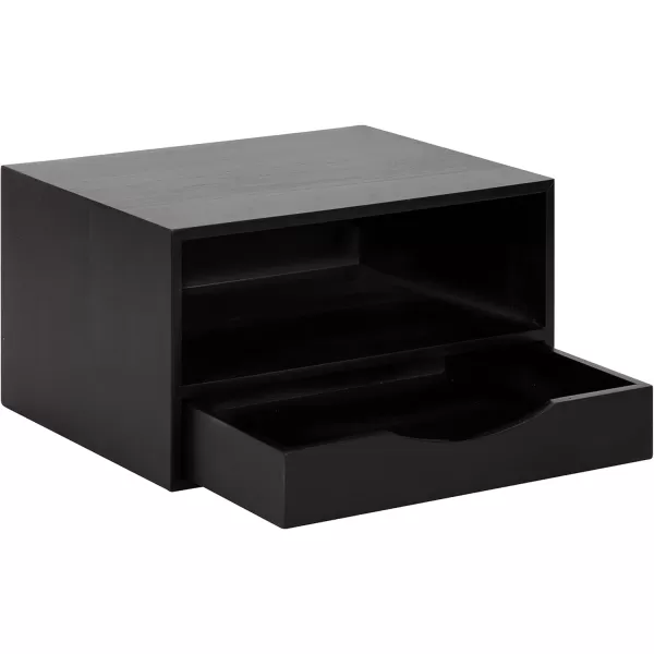 imageKate and Laurel Hutton Modern Floating Shelf and Side Table 125 x 10 x 7 Black Modern Minimalist Floating End Table for Storage and Display with Bold FinishBlack