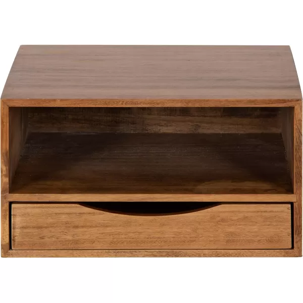 imageKate and Laurel Hutton Modern Floating Shelf and Side Table 125 x 10 x 7 Black Modern Minimalist Floating End Table for Storage and Display with Bold FinishRustic Brown