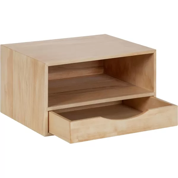 imageKate and Laurel Hutton Modern Floating Shelf and Side Table 125 x 10 x 7 Black Modern Minimalist Floating End Table for Storage and Display with Bold FinishNatural