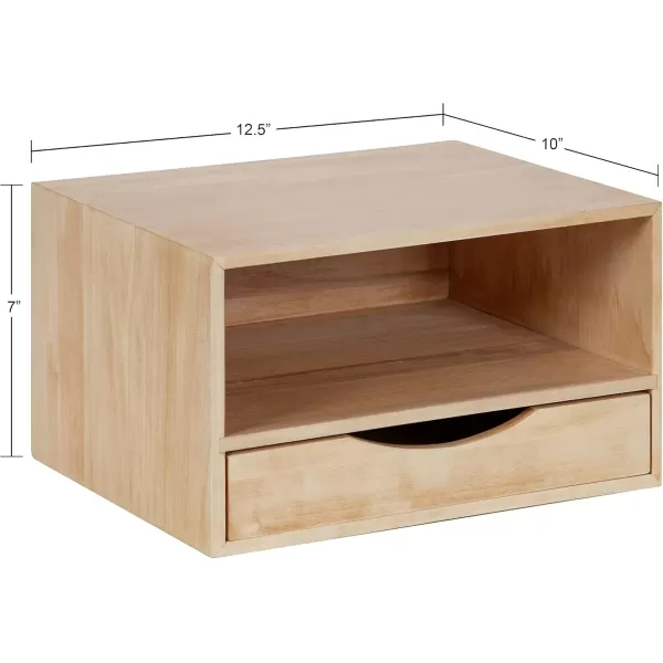imageKate and Laurel Hutton Modern Floating Shelf and Side Table 125 x 10 x 7 Black Modern Minimalist Floating End Table for Storage and Display with Bold FinishNatural