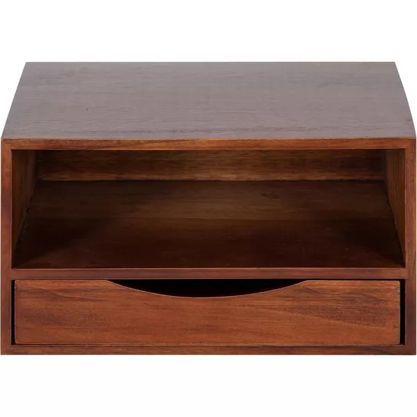 imageKate and Laurel Hutton Modern Floating Shelf and Side Table 125 x 10 x 7 Black Modern Minimalist Floating End Table for Storage and Display with Bold FinishWalnut Brown
