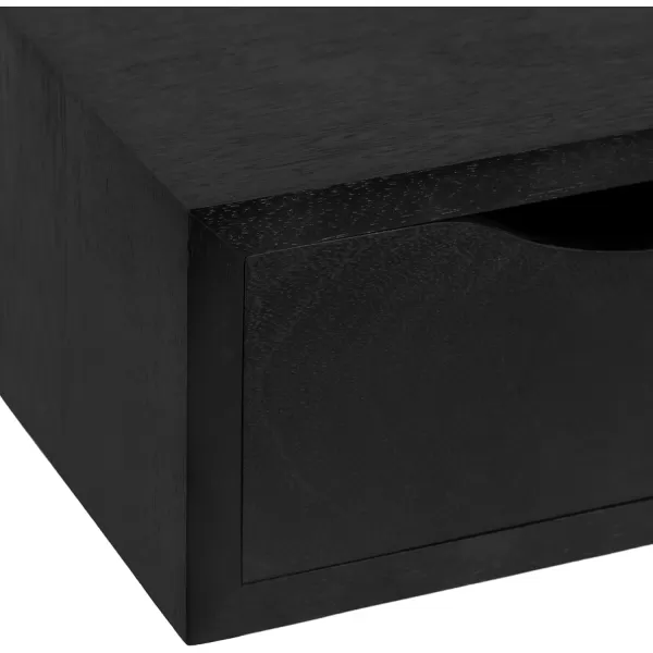 imageKate and Laurel Hutton Modern Mounted Floating Side Table Shelf with Pull Out Drawer for Storage or Decorative Display 22x10x6 BlackBlack
