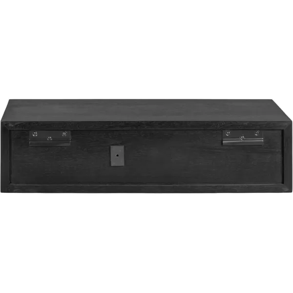 imageKate and Laurel Hutton Modern Mounted Floating Side Table Shelf with Pull Out Drawer for Storage or Decorative Display 22x10x6 BlackBlack