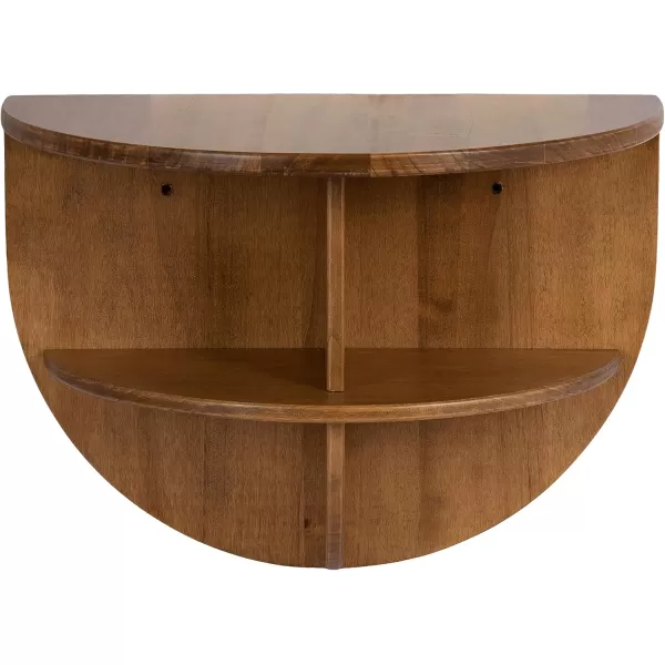 imageKate and Laurel Jalla Wooden Floating Side Table 18 x 10 x 14 Black Modern Wood WallMounted End Table with Shelves for Extra Storage and Added FunctionalityRustic Brown