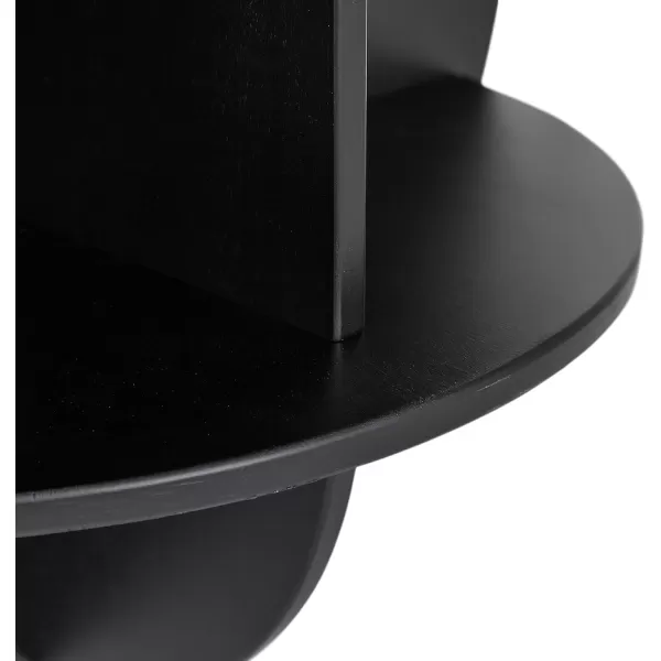 imageKate and Laurel Jalla Wooden Floating Side Table 18 x 10 x 14 Black Modern Wood WallMounted End Table with Shelves for Extra Storage and Added FunctionalityBlack