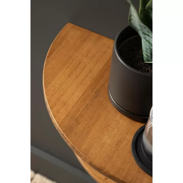 imageKate and Laurel Jalla Wooden Floating Side Table 18 x 10 x 14 Black Modern Wood WallMounted End Table with Shelves for Extra Storage and Added FunctionalityRustic Brown
