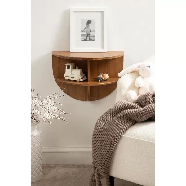 imageKate and Laurel Jalla Wooden Floating Side Table 18 x 10 x 14 Black Modern Wood WallMounted End Table with Shelves for Extra Storage and Added FunctionalityRustic Brown