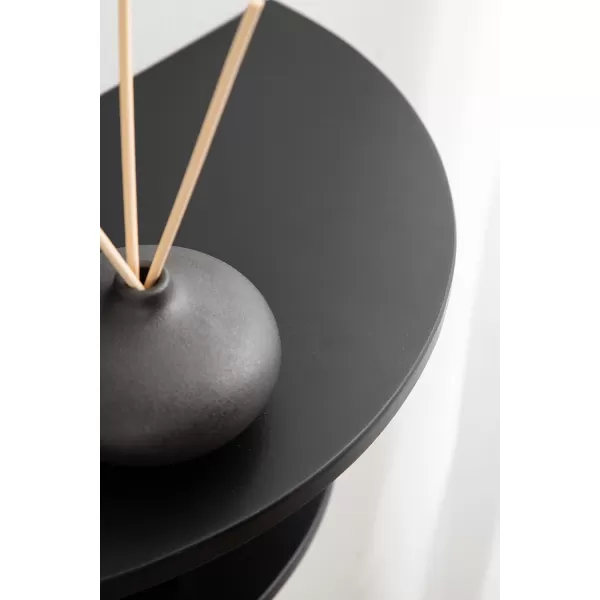 imageKate and Laurel Jalla Wooden Floating Side Table 18 x 10 x 14 Black Modern Wood WallMounted End Table with Shelves for Extra Storage and Added FunctionalityBlack