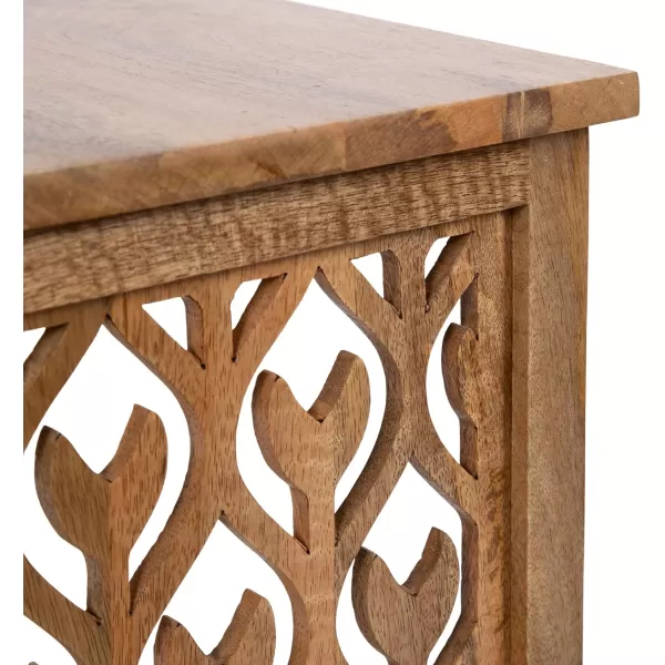 imageKate and Laurel Karni Natural Wooden Nesting Bedroom Nightstands for Home Decor 2 Piece