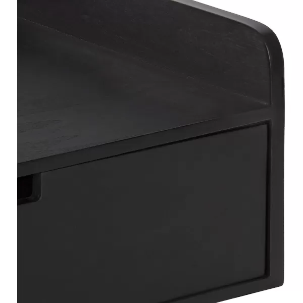 imageKate and Laurel Kitt Modern Floating Wall Shelf Side Table with Drawer 18quot x 12quot x 65quot BlackBlack