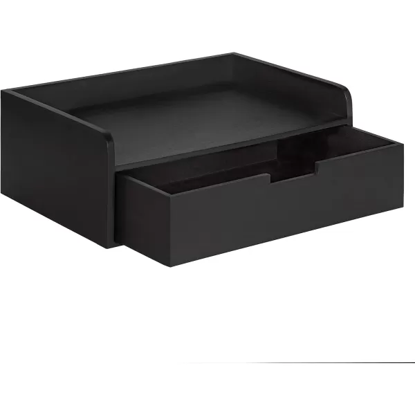 imageKate and Laurel Kitt Modern Floating Wall Shelf Side Table with Drawer 18quot x 12quot x 65quot BlackBlack