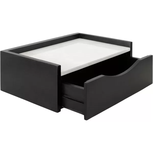 imageKate and Laurel Kitt Modern Floating Wall Shelf Side Table with Drawer 18quot x 12quot x 65quot BlackBlack