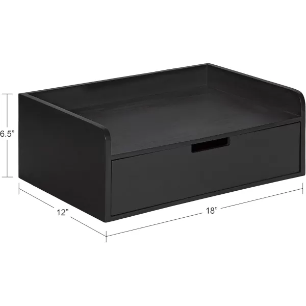 imageKate and Laurel Kitt Modern Floating Wall Shelf Side Table with Drawer 18quot x 12quot x 65quot BlackBlack