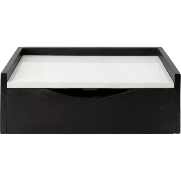 imageKate and Laurel Kitt Modern Floating Wall Shelf Side Table with Drawer 18quot x 12quot x 65quot BlackBlack
