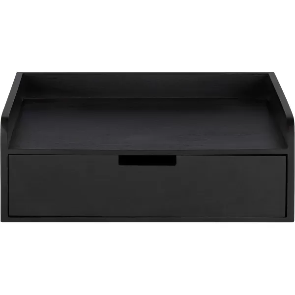 imageKate and Laurel Kitt Modern Floating Wall Shelf Side Table with Drawer 18quot x 12quot x 65quot BlackBlack