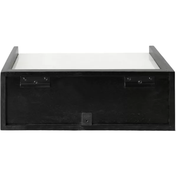 imageKate and Laurel Kitt Modern Floating Wall Shelf Side Table with Drawer 18quot x 12quot x 65quot BlackBlack