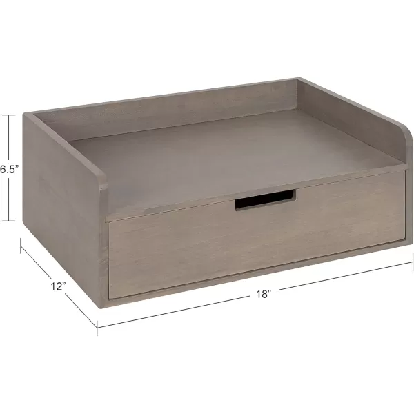 imageKate and Laurel Kitt Modern Floating Wall Shelf Side Table with Drawer 18quot x 12quot x 65quot BlackGrey