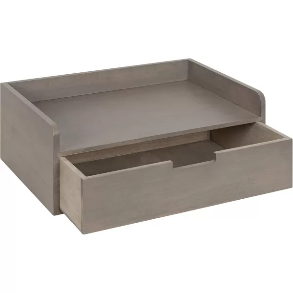imageKate and Laurel Kitt Modern Floating Wall Shelf Side Table with Drawer 18quot x 12quot x 65quot BlackGrey