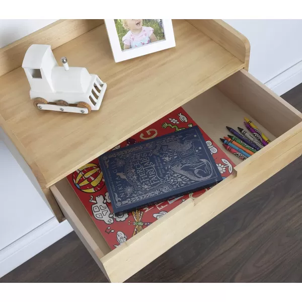 imageKate and Laurel Kitt Modern Floating Wall Shelf Side Table with Drawer 18quot x 12quot x 65quot BlackNatural