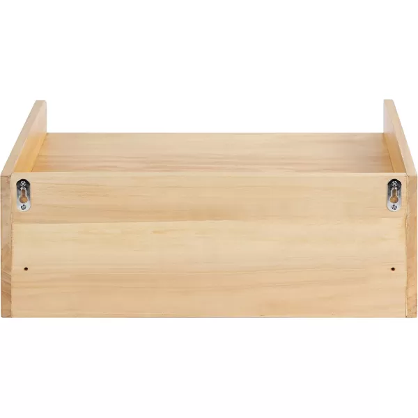 imageKate and Laurel Kitt Modern Floating Wall Shelf Side Table with Drawer 18quot x 12quot x 65quot BlackNatural