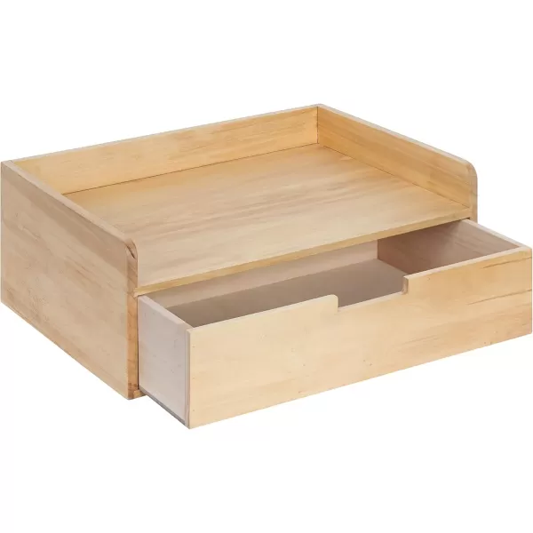 imageKate and Laurel Kitt Modern Floating Wall Shelf Side Table with Drawer 18quot x 12quot x 65quot BlackNatural