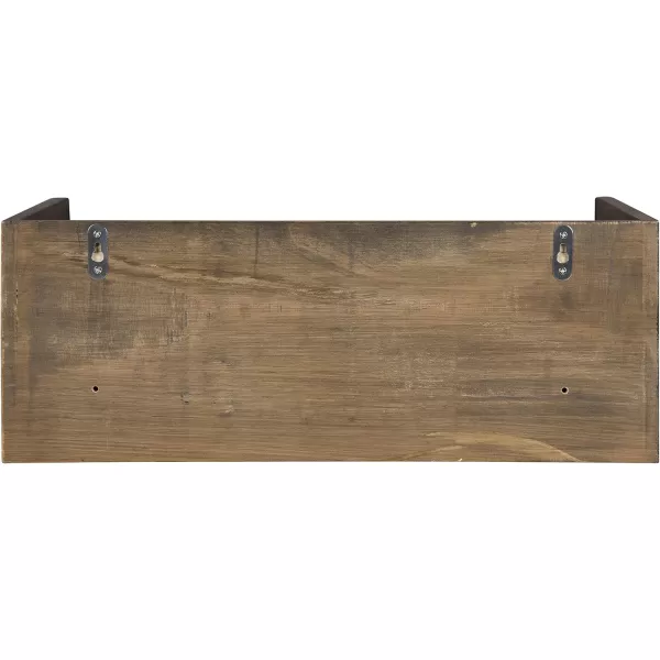 imageKate and Laurel Kitt Modern Floating Wall Shelf Side Table with Drawer 18quot x 12quot x 65quot BlackRustic Brown