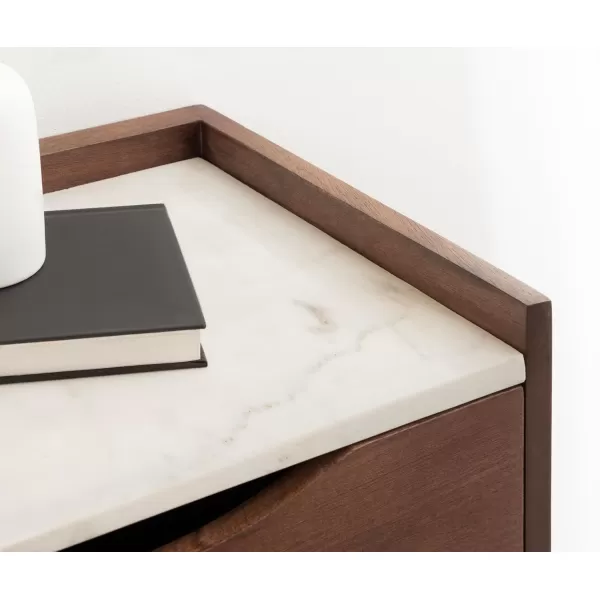imageKate and Laurel Kitt Modern Floating Wall Shelf Side Table with Drawer 18quot x 12quot x 65quot BlackWalnut Brown
