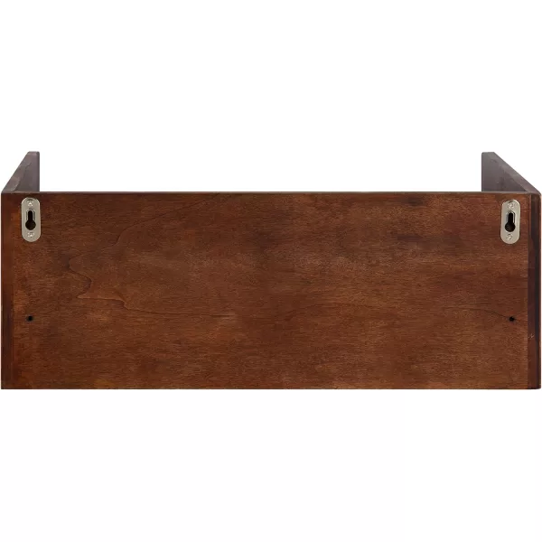 imageKate and Laurel Kitt Modern Floating Wall Shelf Side Table with Drawer 18quot x 12quot x 65quot BlackWalnut Brown