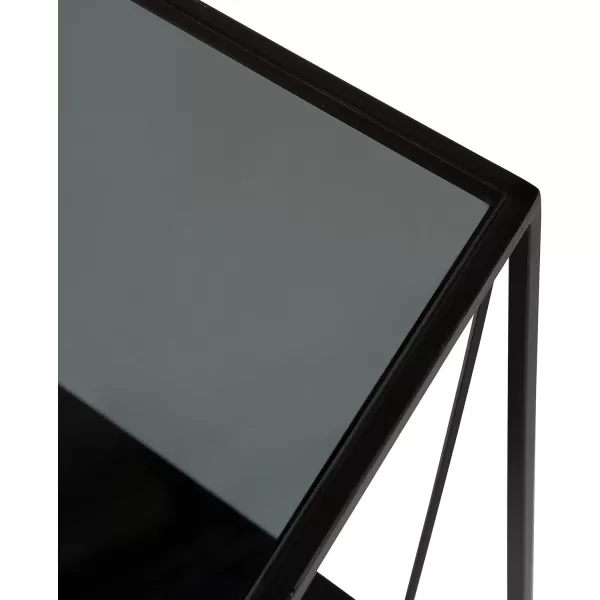 imageKate and Laurel Knight Metal Glass Side Table 12x12x24 Black