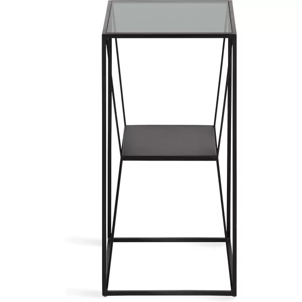 imageKate and Laurel Knight Metal Glass Side Table 12x12x24 Black