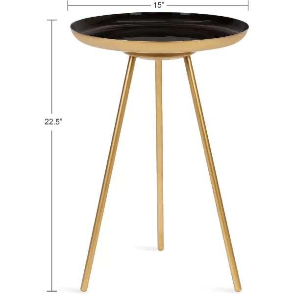 imageKate and Laurel Laranya Modern Side Table 15quot x 15quot x 225quot Teal and Black Chic Minimalist End TableBlackGold