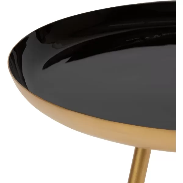 imageKate and Laurel Laranya Modern Side Table 15quot x 15quot x 225quot Teal and Black Chic Minimalist End TableBlackGold