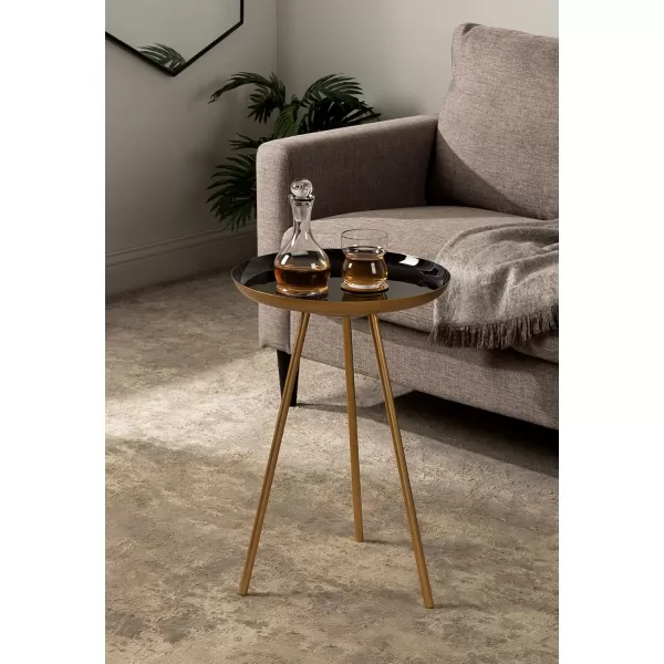 imageKate and Laurel Laranya Modern Side Table 15quot x 15quot x 225quot Teal and Black Chic Minimalist End TableBlackGold