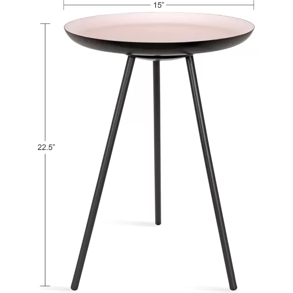 imageKate and Laurel Laranya Modern Side Table 15quot x 15quot x 225quot Teal and Black Chic Minimalist End TableBlackPink