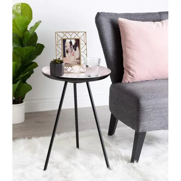 imageKate and Laurel Laranya Modern Side Table 15quot x 15quot x 225quot Teal and Black Chic Minimalist End TableBlackPink