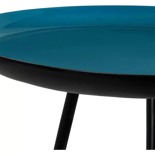 imageKate and Laurel Laranya Modern Side Table 15quot x 15quot x 225quot Teal and Black Chic Minimalist End TableBlackTeal