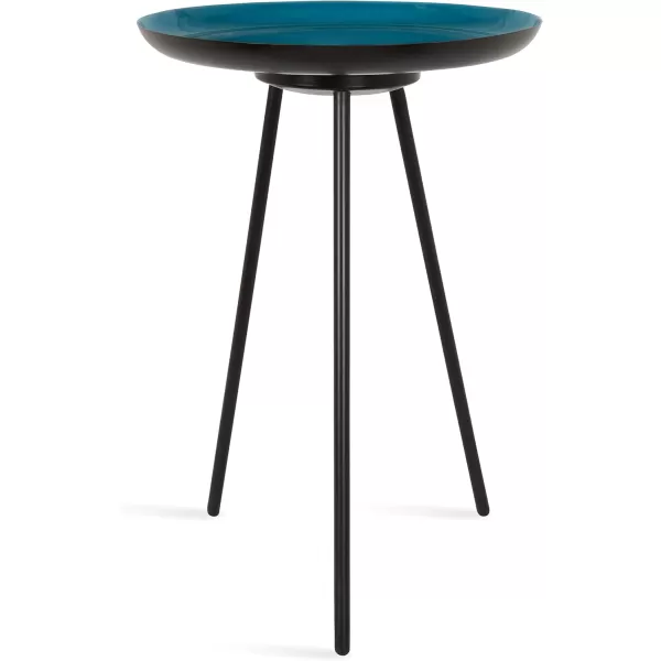 imageKate and Laurel Laranya Modern Side Table 15quot x 15quot x 225quot Teal and Black Chic Minimalist End TableBlackTeal
