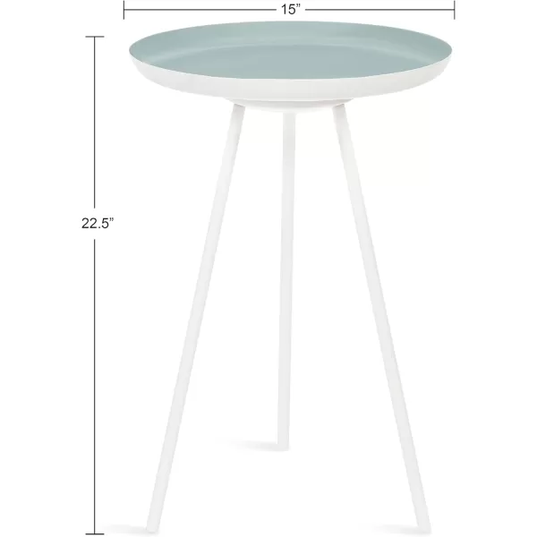 imageKate and Laurel Laranya Modern Side Table 15quot x 15quot x 225quot Teal and Black Chic Minimalist End TableBlueWhite