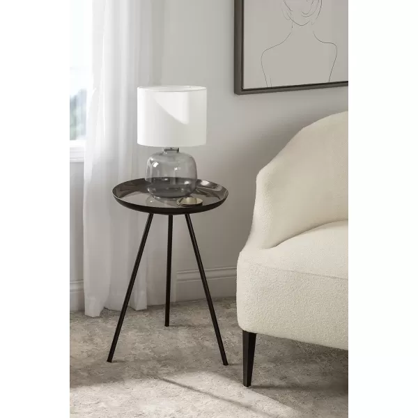 imageKate and Laurel Laranya Modern Side Table 15quot x 15quot x 225quot Teal and Black Chic Minimalist End TableBrownBlack