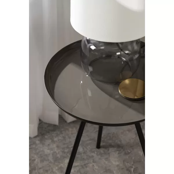 imageKate and Laurel Laranya Modern Side Table 15quot x 15quot x 225quot Teal and Black Chic Minimalist End TableBrownBlack