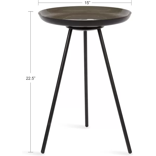 imageKate and Laurel Laranya Modern Side Table 15quot x 15quot x 225quot Teal and Black Chic Minimalist End TableBrownBlack