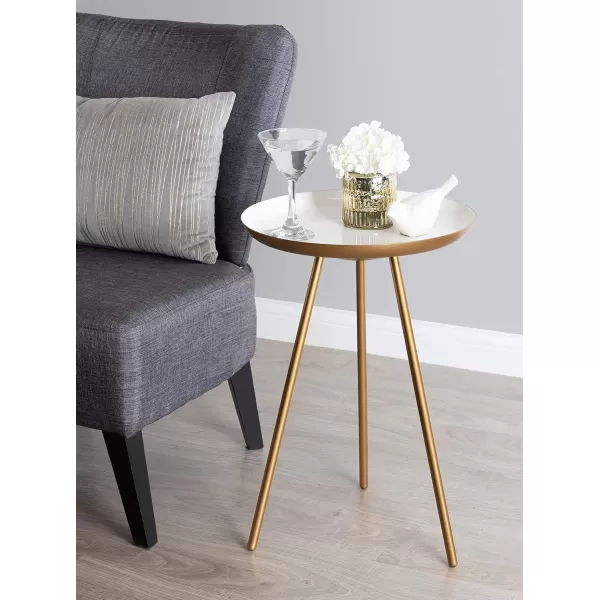 imageKate and Laurel Laranya Modern Side Table 15quot x 15quot x 225quot Teal and Black Chic Minimalist End TableGoldWhite