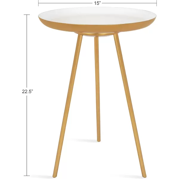 imageKate and Laurel Laranya Modern Side Table 15quot x 15quot x 225quot Teal and Black Chic Minimalist End TableGoldWhite