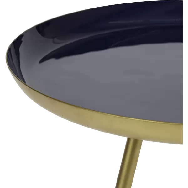 imageKate and Laurel Laranya Modern Side Table 15quot x 15quot x 225quot Teal and Black Chic Minimalist End TableNavy BlueGold