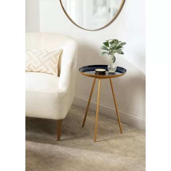 imageKate and Laurel Laranya Modern Side Table 15quot x 15quot x 225quot Teal and Black Chic Minimalist End TableNavy BlueGold