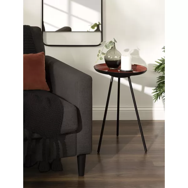 imageKate and Laurel Laranya Modern Side Table 15quot x 15quot x 225quot Teal and Black Chic Minimalist End TableRed  Black