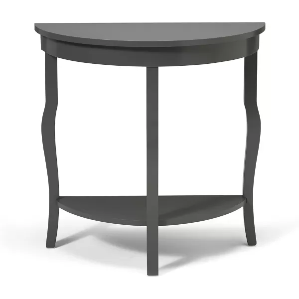 imageKate and Laurel Lillian Half Moon Wood Console Table with Curved Legs and Shelf Gray