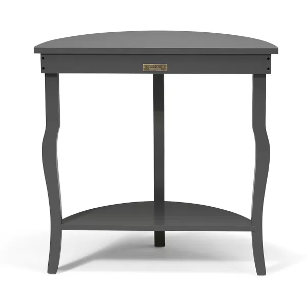 imageKate and Laurel Lillian Half Moon Wood Console Table with Curved Legs and Shelf Gray