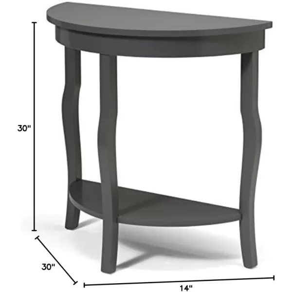 imageKate and Laurel Lillian Half Moon Wood Console Table with Curved Legs and Shelf Gray
